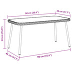 vidaXL Couchtisch Schwarz 90 x 45 x 43 cm Poly-Rattan