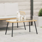 vidaXL Couchtisch Braun und Schwarz 90 x 45 x 43 cm Poly-Rattan