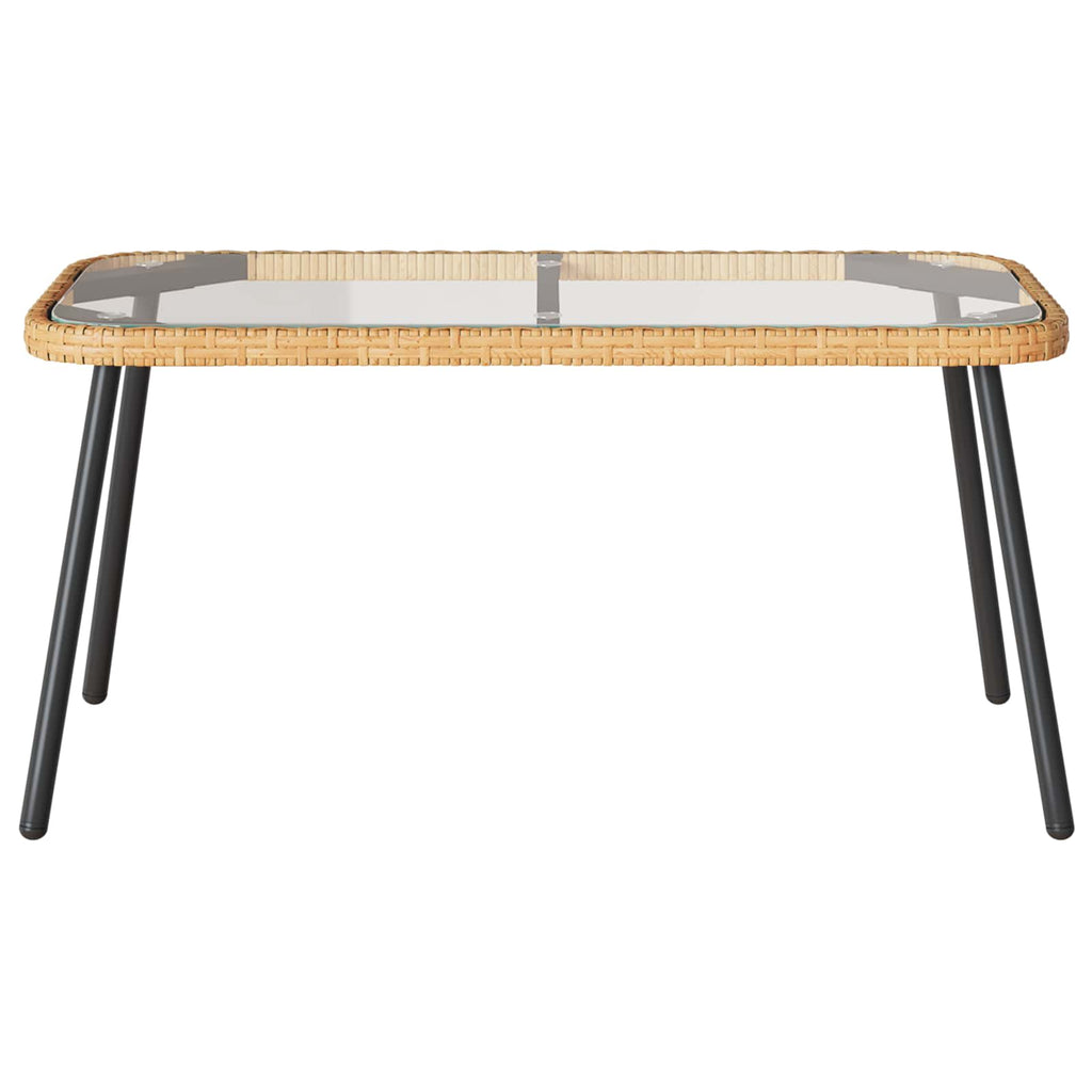 vidaXL Couchtisch Braun und Schwarz 90 x 45 x 43 cm Poly-Rattan