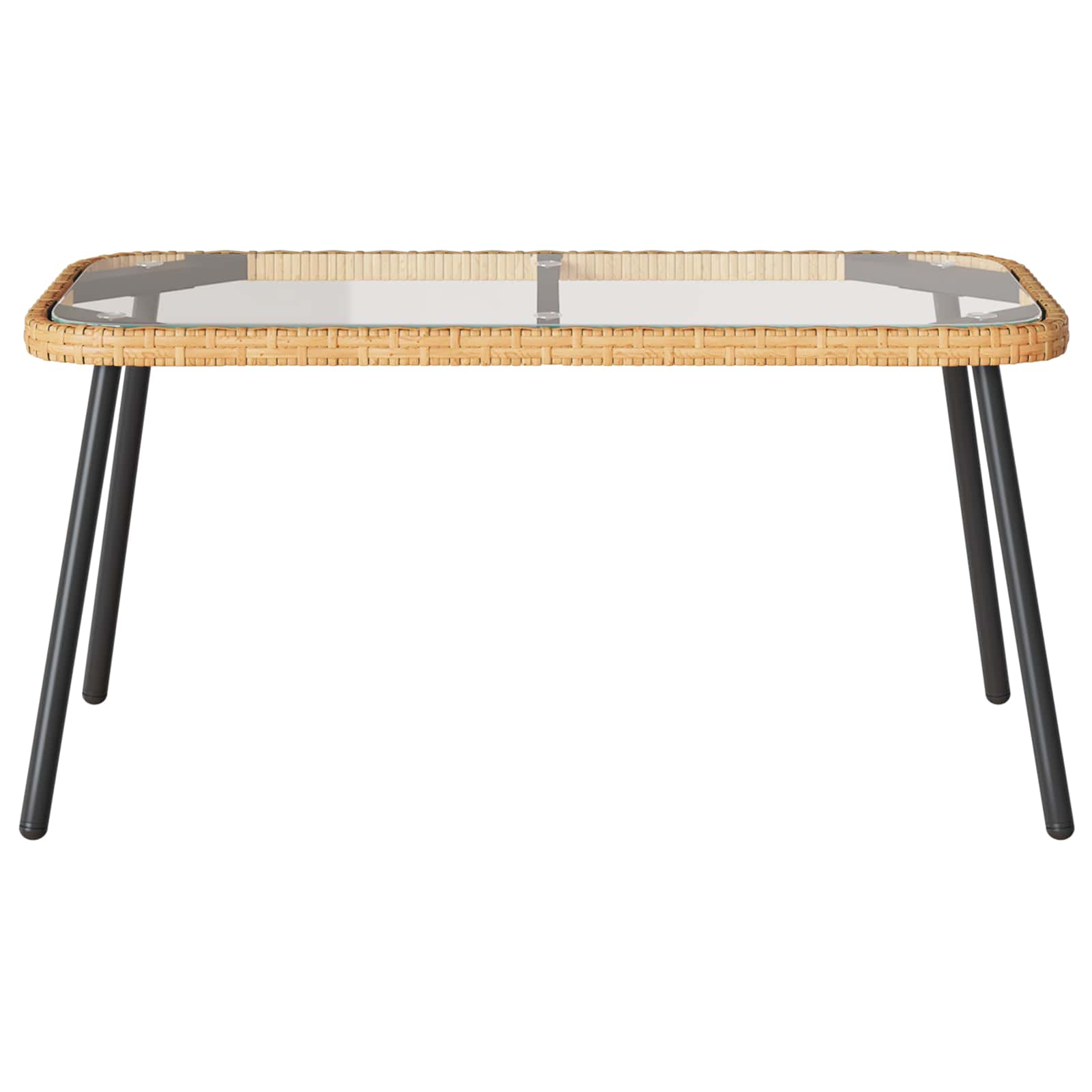 vidaXL Couchtisch Braun und Schwarz 90 x 45 x 43 cm Poly-Rattan