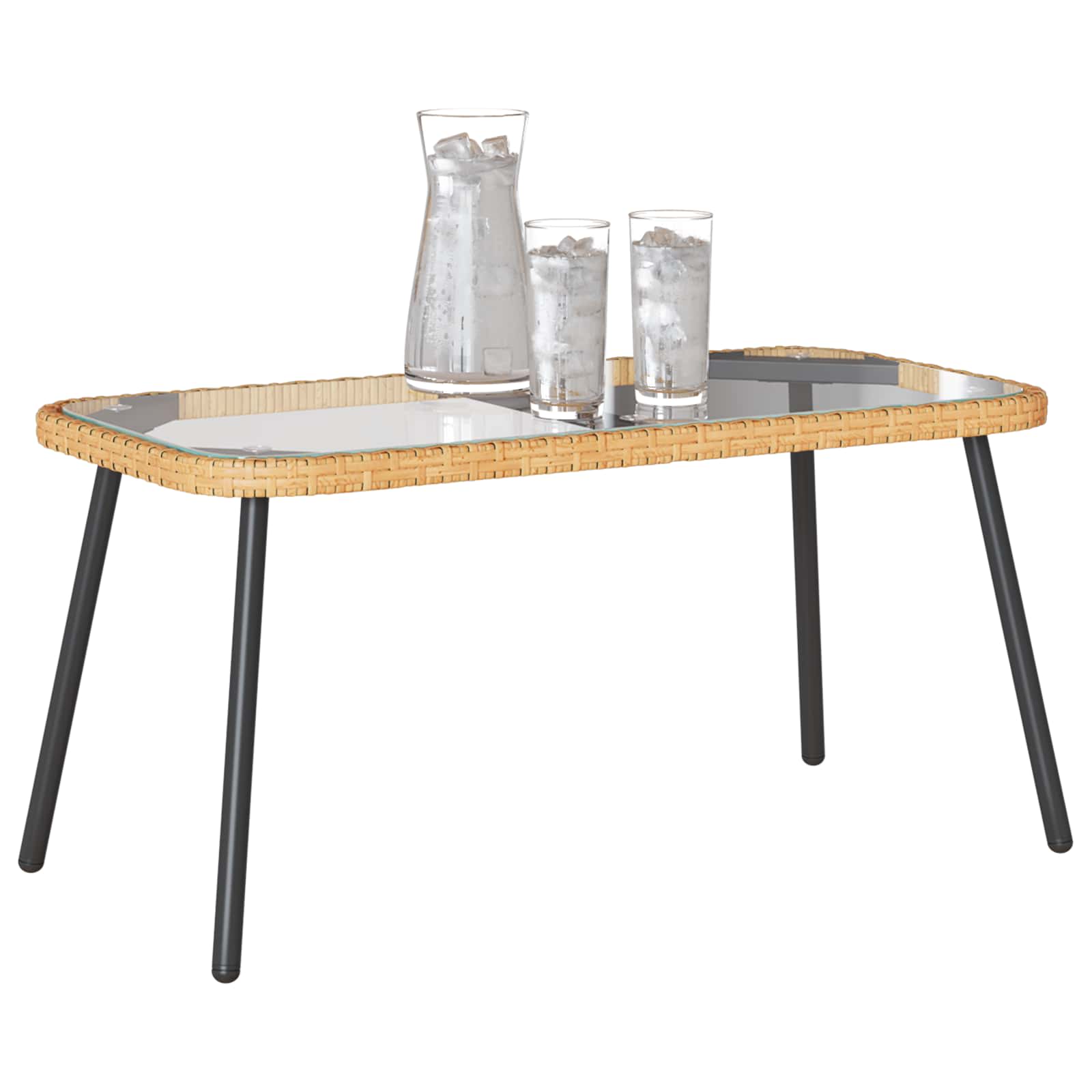 vidaXL Couchtisch Braun und Schwarz 90 x 45 x 43 cm Poly-Rattan