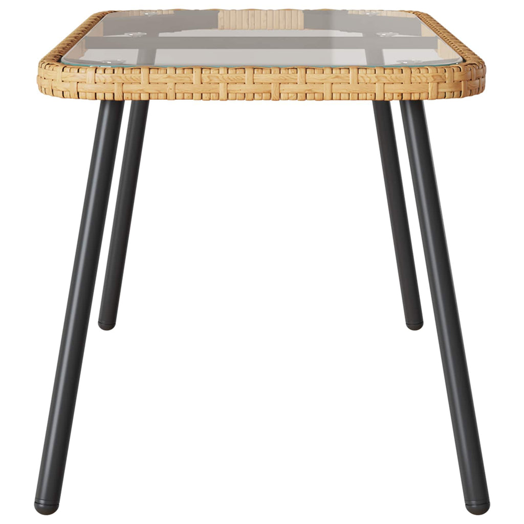 vidaXL Couchtisch Braun und Schwarz 90 x 45 x 43 cm Poly-Rattan