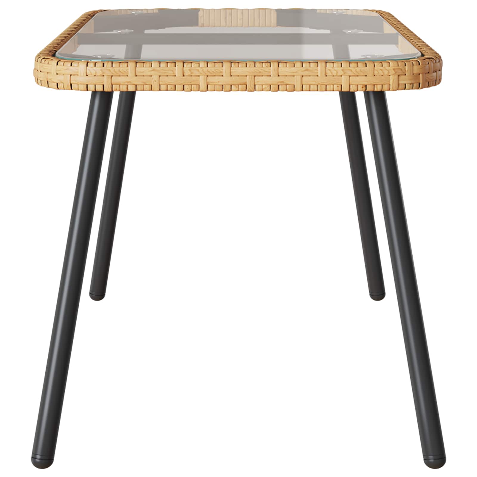 vidaXL Couchtisch Braun und Schwarz 90 x 45 x 43 cm Poly-Rattan