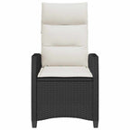 vidaXL Gartensessel mit Beistelltisch Verstellbar Schwarz Poly Rattan