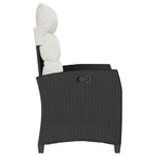 vidaXL Gartensessel mit Beistelltisch Verstellbar Schwarz Poly Rattan
