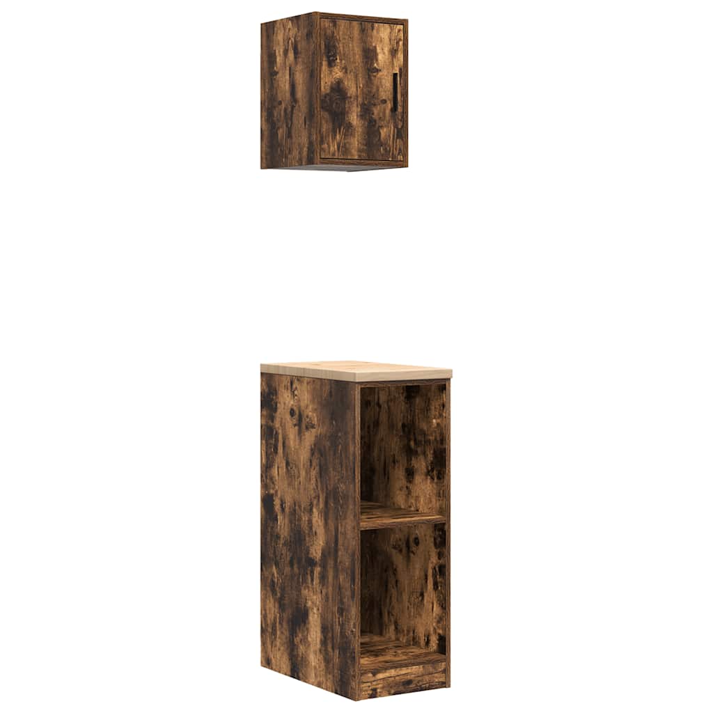 vidaXL Garagenschränke 2 Stk. Räuchereiche Holzwerkstoff