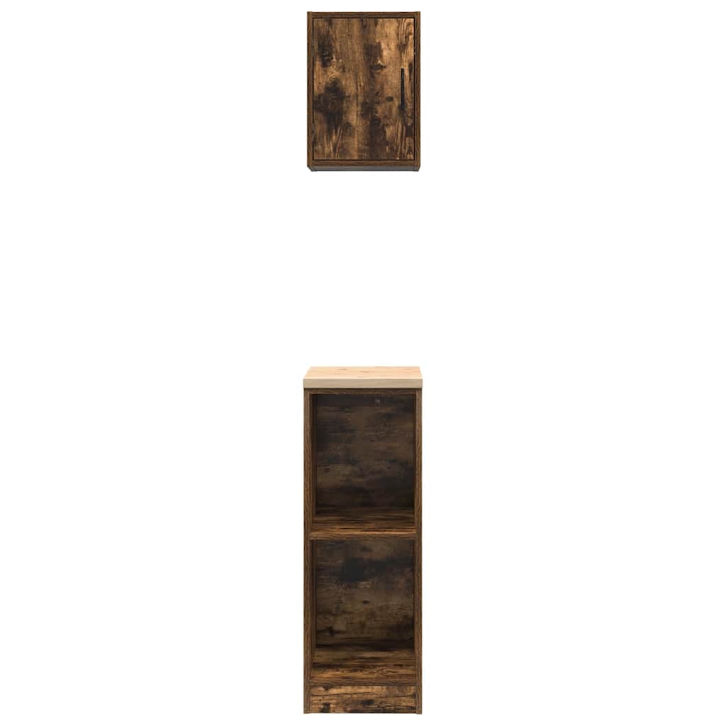 vidaXL Garagenschränke 2 Stk. Räuchereiche Holzwerkstoff