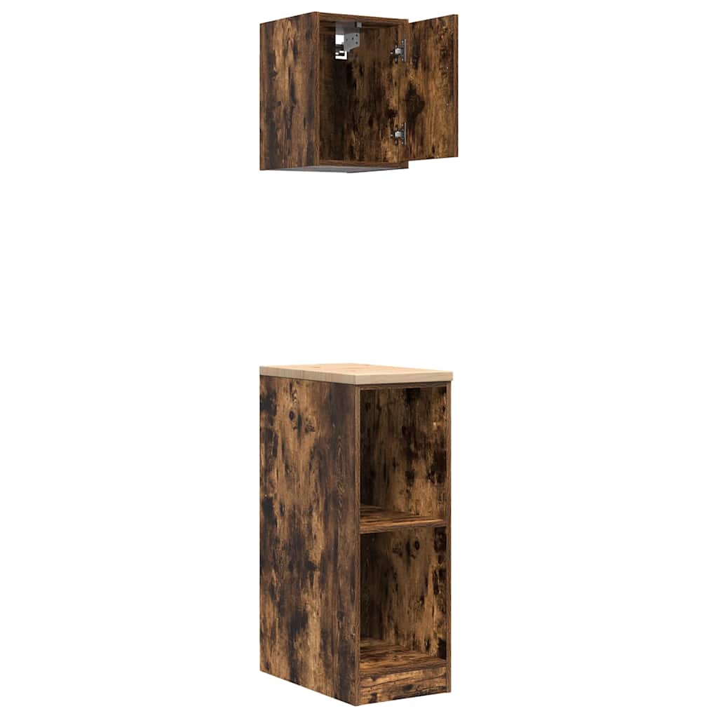 vidaXL Garagenschränke 2 Stk. Räuchereiche Holzwerkstoff