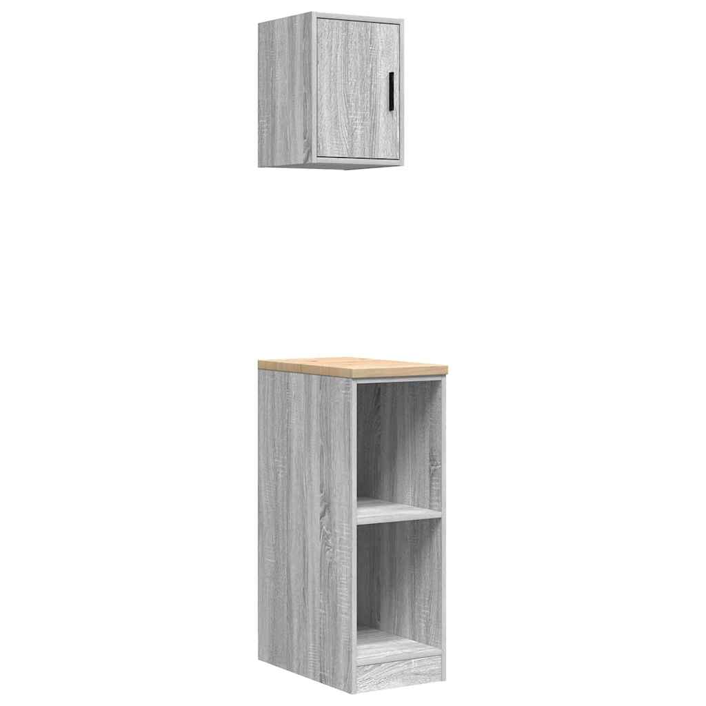 vidaXL Garagenschränke 2 Stk. Grau Sonoma Holzwerkstoff