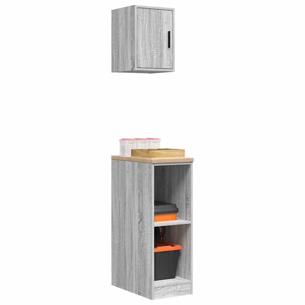 vidaXL Garagenschränke 2 Stk. Grau Sonoma Holzwerkstoff