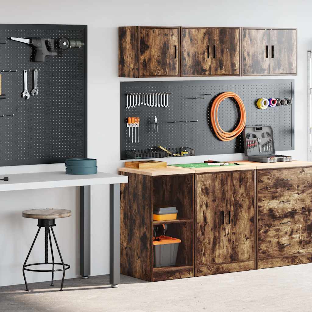 vidaXL Garagenschränke 2 Stk. Räuchereiche Holzwerkstoff