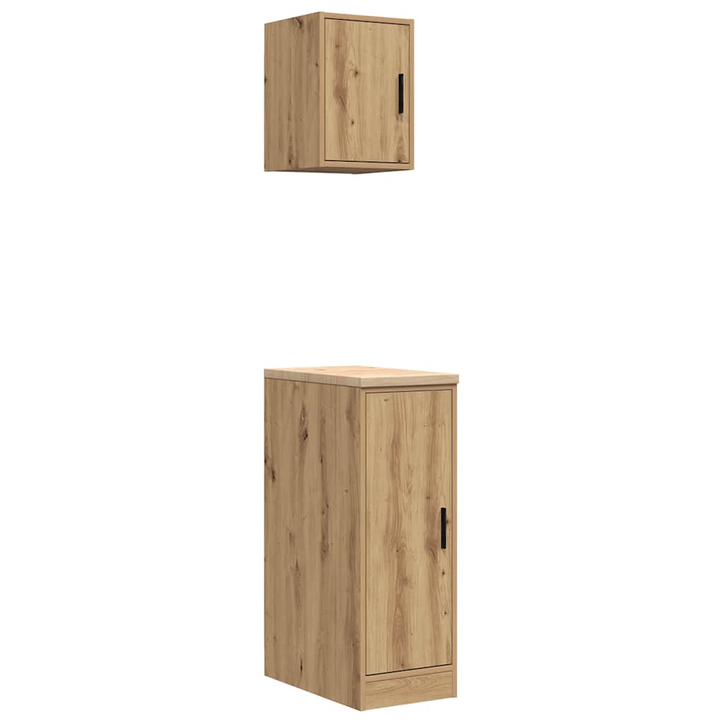 vidaXL Garagenschränke 2 Stk. Artisan-Eiche Holzwerkstoff
