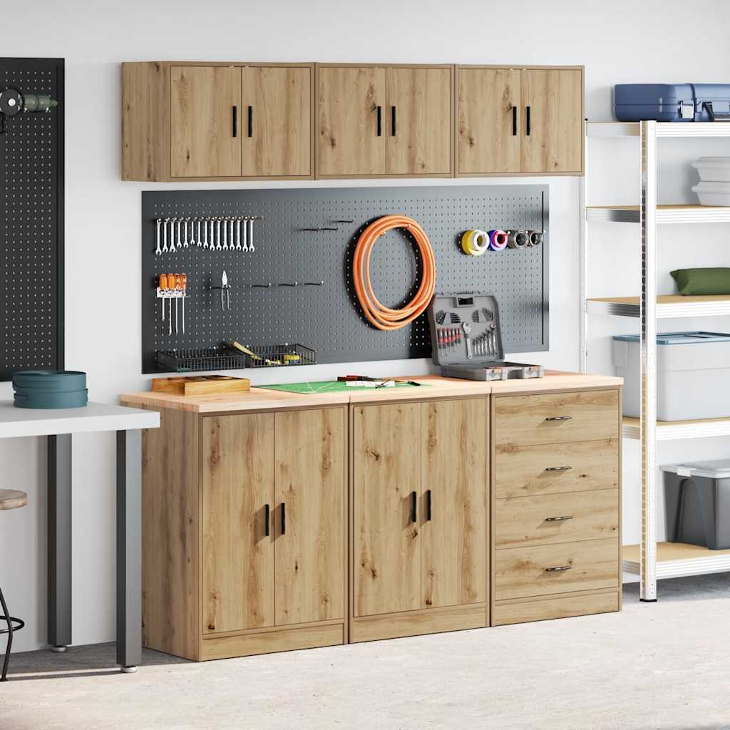 vidaXL Garagenschränke 6 Stk. Artisan-Eiche Holzwerkstoff