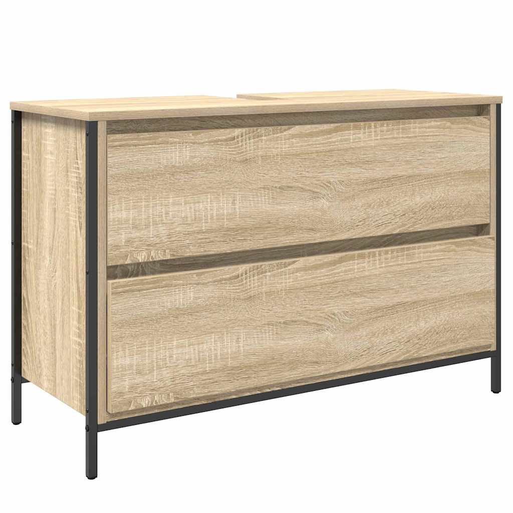 vidaXL Badezimmermöbel-Set mit Regal 3 pcs Sonoma-Eiche Holzwerkstoff