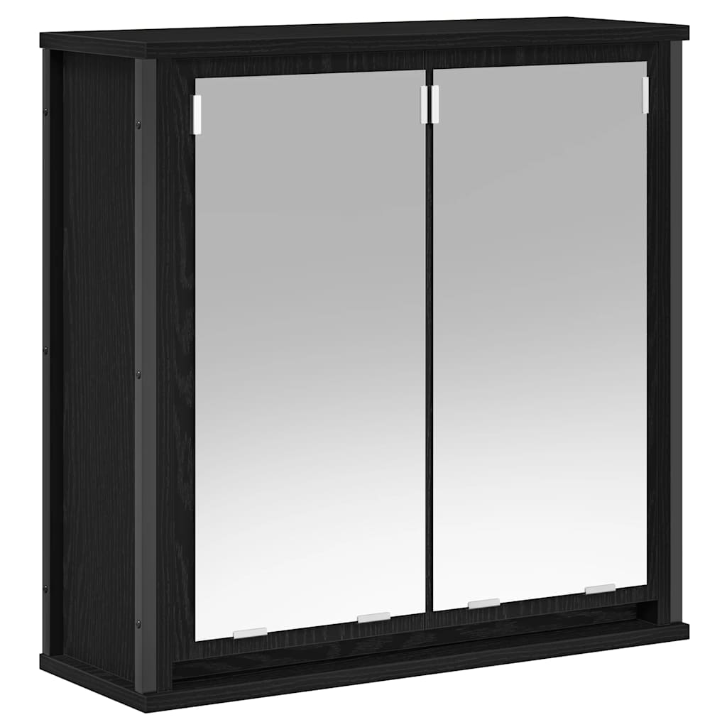 vidaXL 2-tlg. Badmöbel-Set Schwarz Eichen-Optik Holzwerkstoff