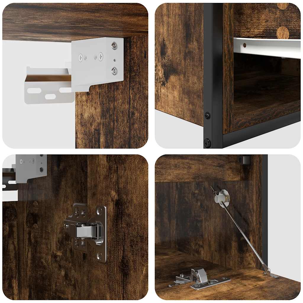 vidaXL 2-tlg. Badmöbel-Set Räuchereiche Holzwerkstoff