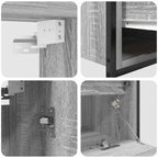 vidaXL 2-tlg. Badmöbel-Set Grau Sonoma Holzwerkstoff