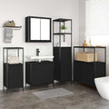vidaXL Badezimmermöbel-Set mit Regal 5 pcs Schwarz Holzwerkstoff