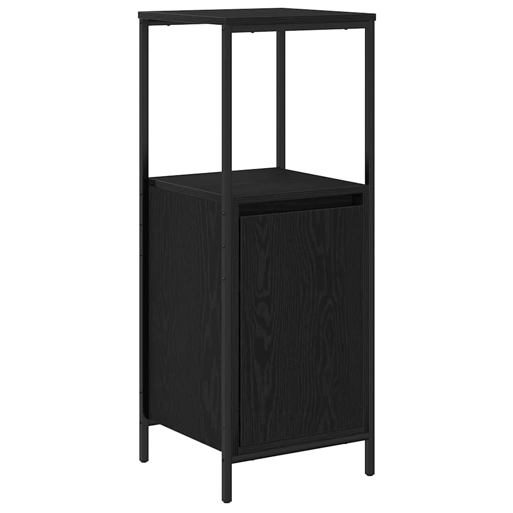 vidaXL Badezimmermöbel-Set mit Regal 5 pcs Schwarz Holzwerkstoff