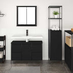 vidaXL Badezimmermöbel Set mit Schubladen 2 pcs Schwarz Eichen-Optik