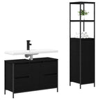 vidaXL Badezimmermöbel Set mit Schubladen 2 pcs Schwarz Eichen-Optik