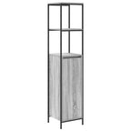 vidaXL Badezimmermöbel-Set 3 pcs Grau Sonoma und Schwarz Holzwerkstoff