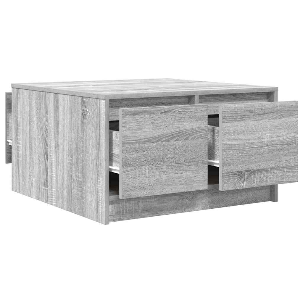 vidaXL Couchtisch mit Schubladen Grau Sonoma 70,5x70x40 cm