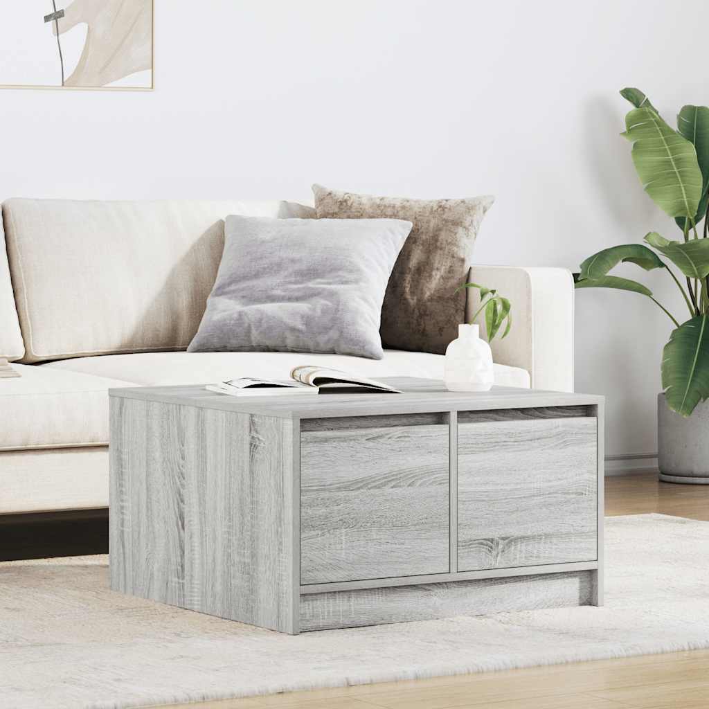 vidaXL Couchtisch mit Schubladen Grau Sonoma 70,5x70x40 cm