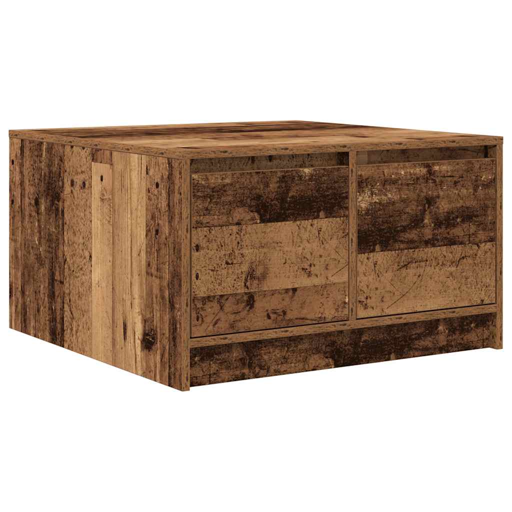vidaXL Couchtisch mit Schubladen Altholz-Optik 70,5x70x40 cm