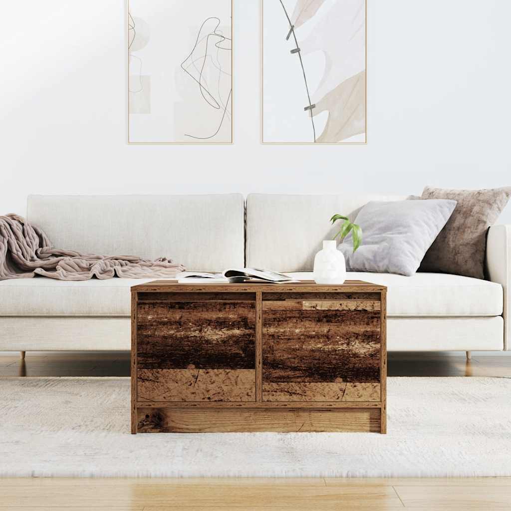 vidaXL Couchtisch mit Schubladen Altholz-Optik 70,5x70x40 cm
