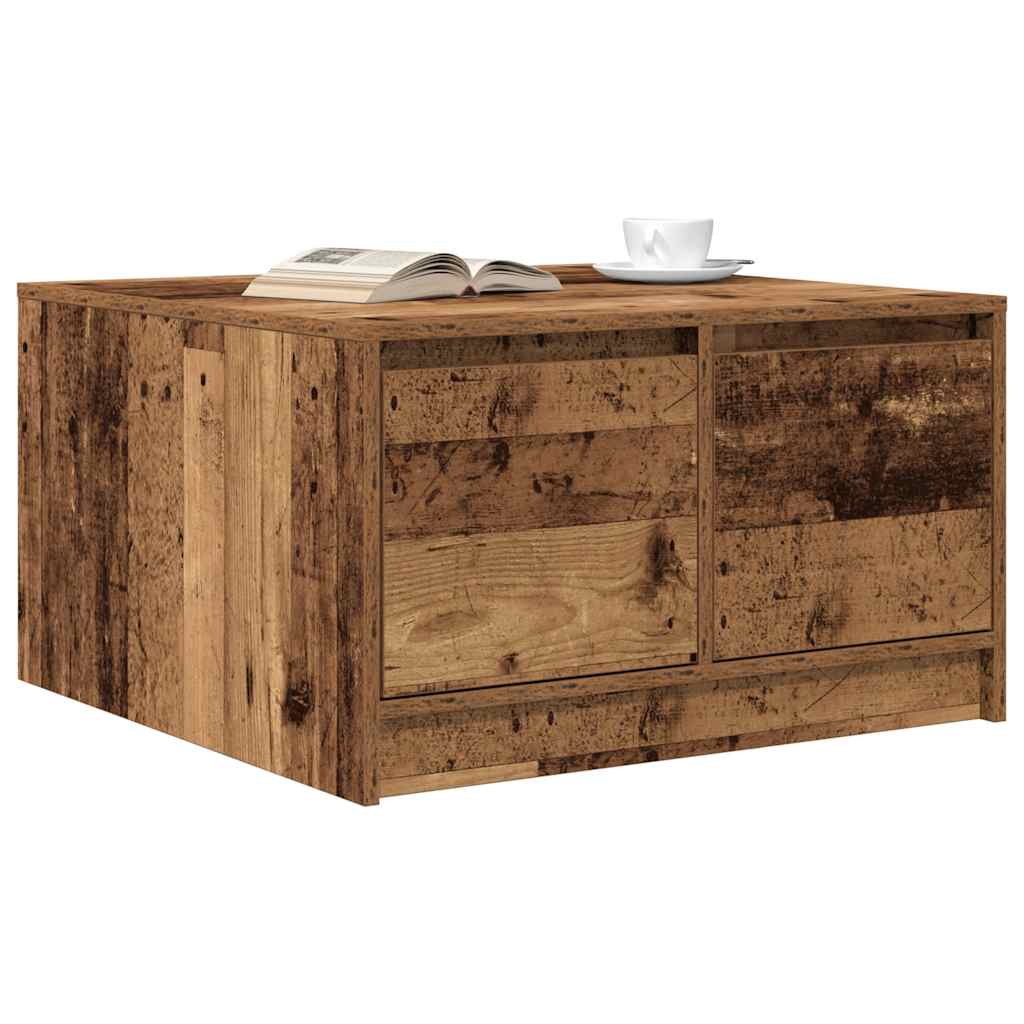 vidaXL Couchtisch mit Schubladen Altholz-Optik 70,5x70x40 cm