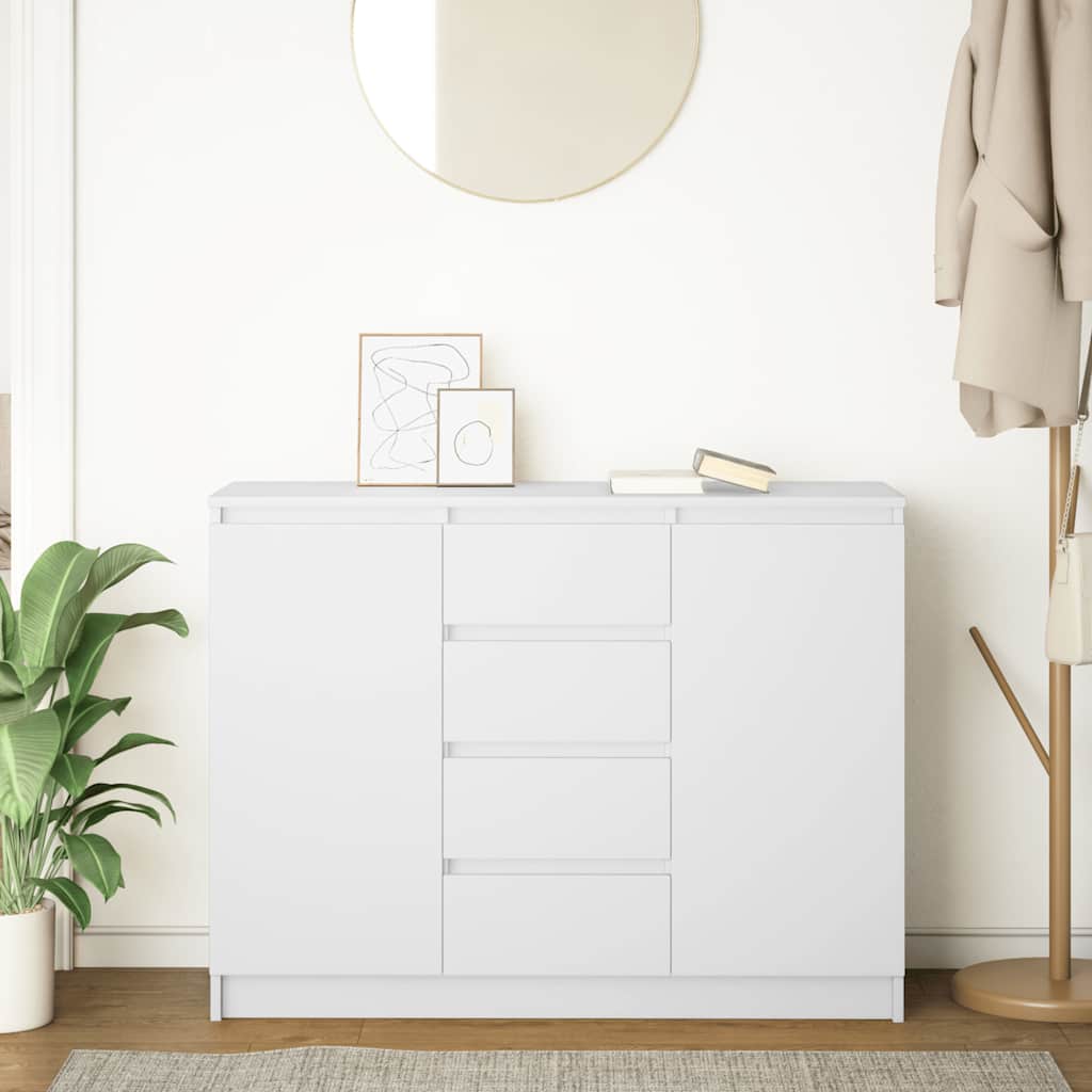 vidaXL Sideboard mit Schubladen Weiß 100,5x35x76 cm Holzwerkstoff