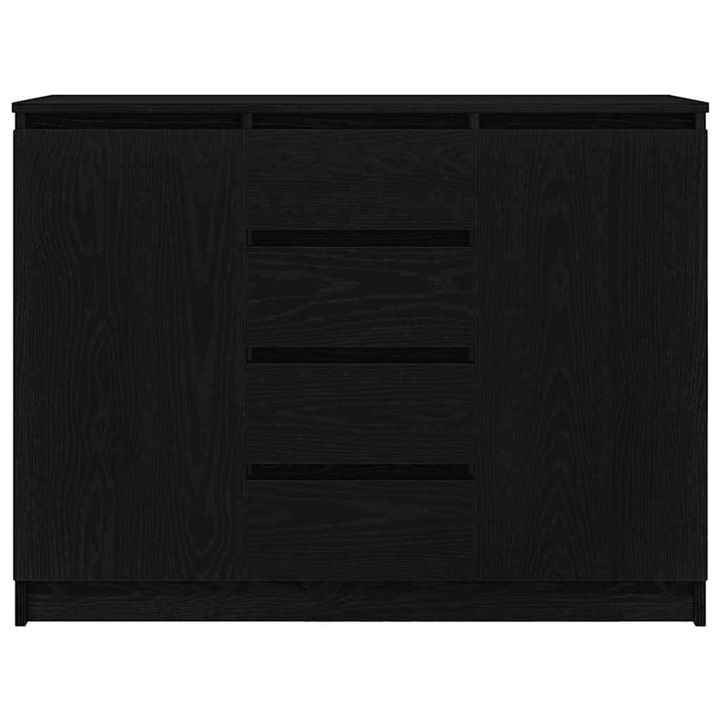 vidaXL Sideboard mit Schubladen Schwarz Eichen-Optik 100,5x35x76 cm
