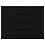 vidaXL Sideboard mit Schubladen Schwarz Eichen-Optik 100,5x35x76 cm