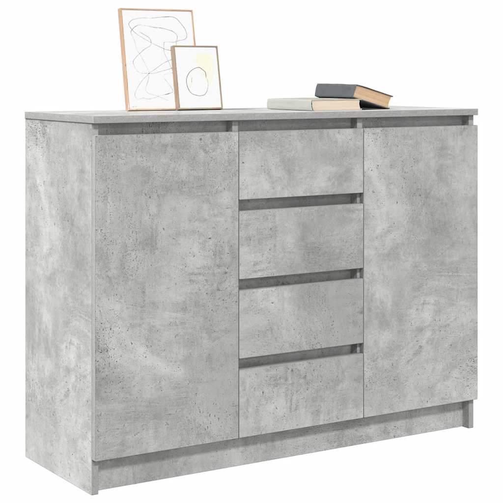 vidaXL Sideboard mit Schubladen Betongrau 100,5x35x76 cm Holzwerkstoff