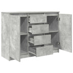 vidaXL Sideboard mit Schubladen Betongrau 100,5x35x76 cm Holzwerkstoff