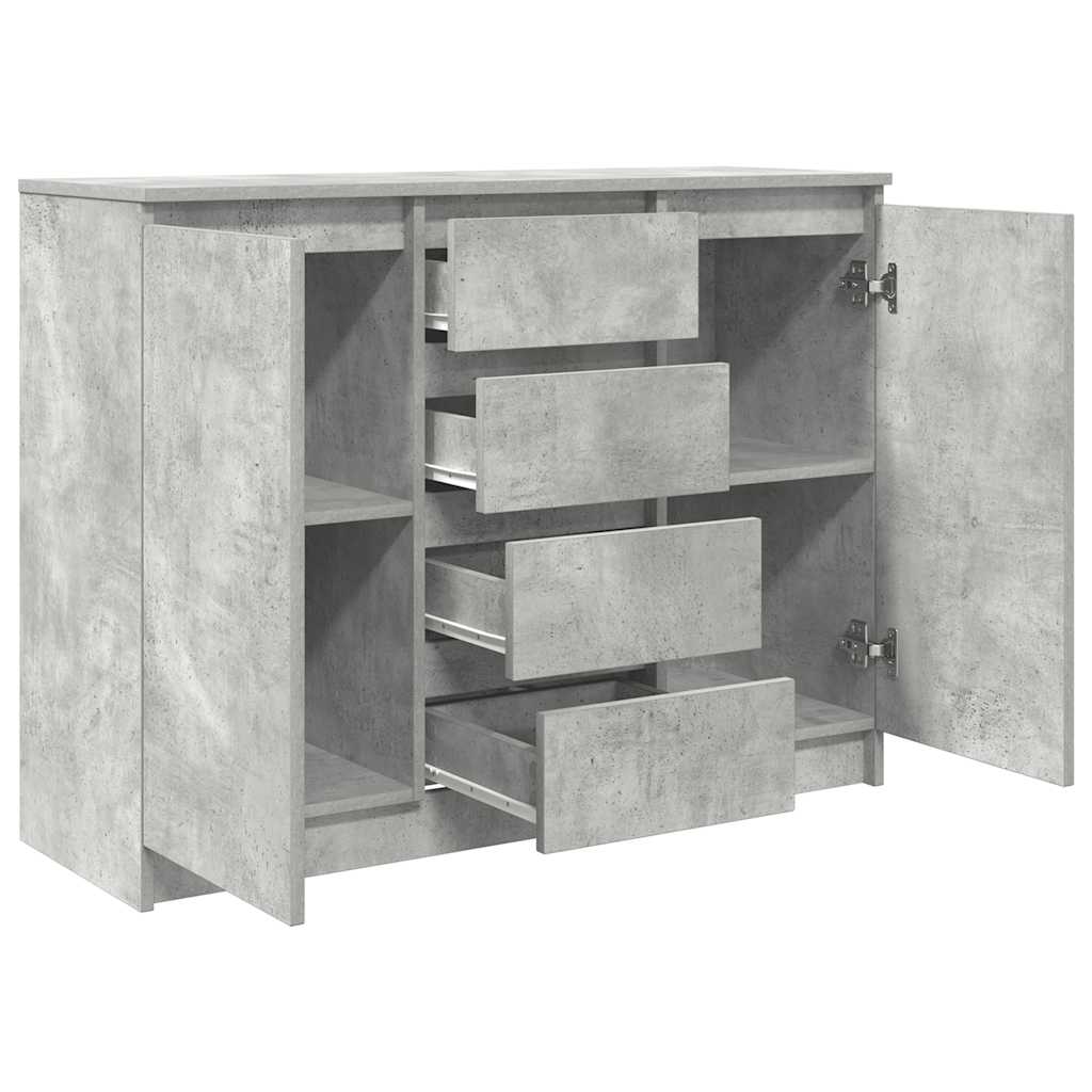 vidaXL Sideboard mit Schubladen Betongrau 100,5x35x76 cm Holzwerkstoff