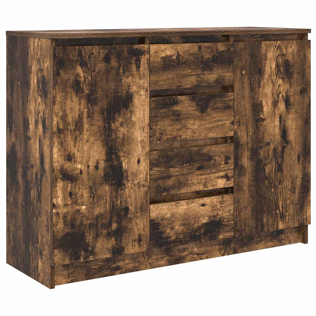 vidaXL Sideboard mit Schubladen Räuchereiche 100,5x35x76 cm