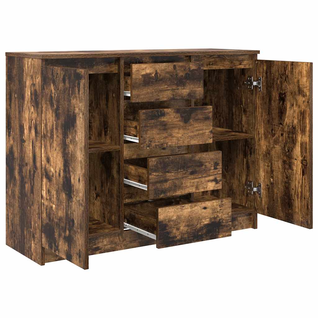 vidaXL Sideboard mit Schubladen Räuchereiche 100,5x35x76 cm