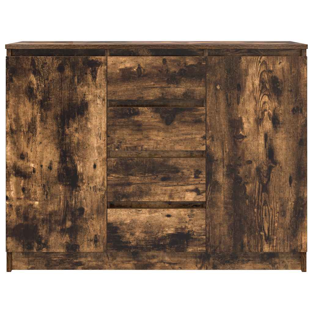 vidaXL Sideboard mit Schubladen Räuchereiche 100,5x35x76 cm