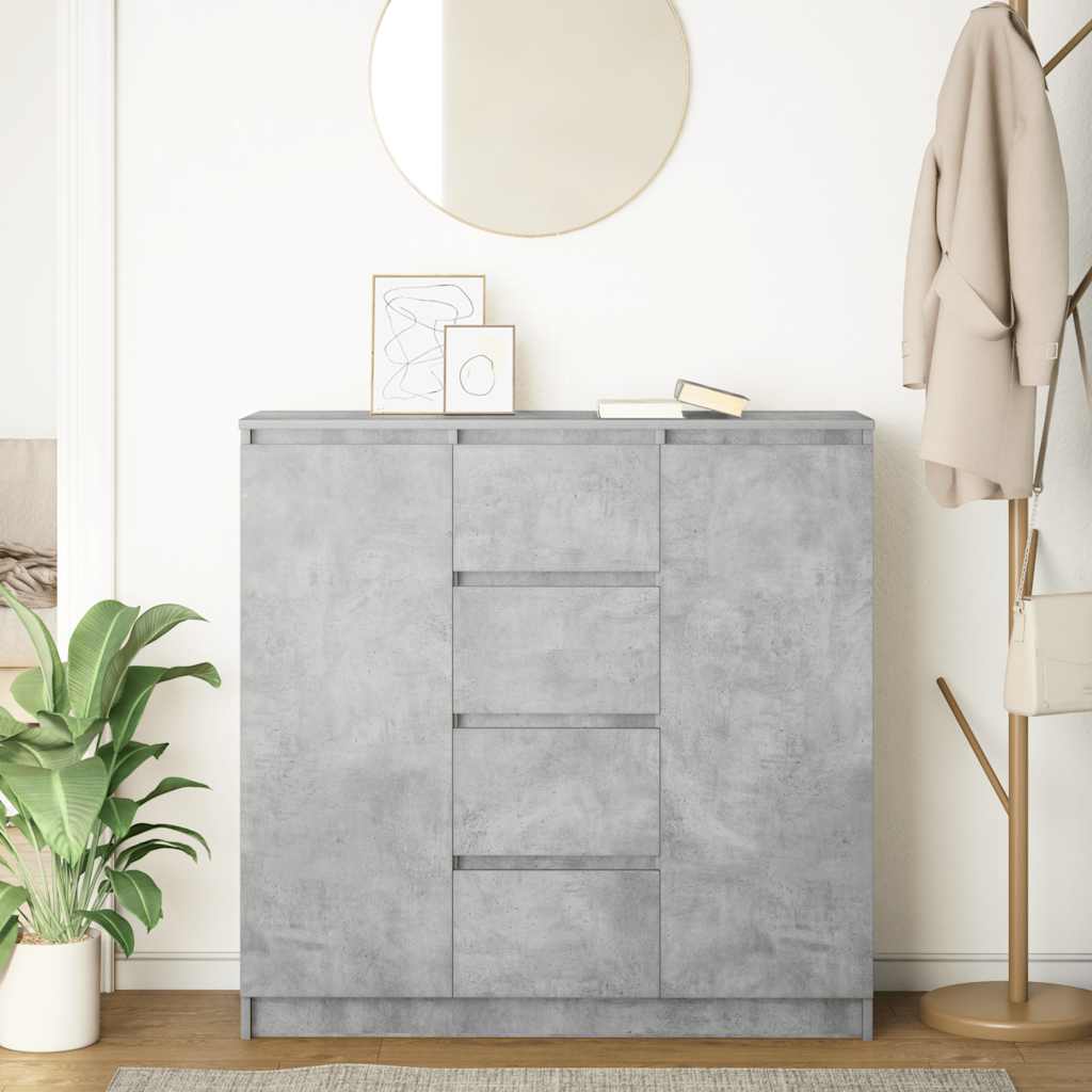 vidaXL Sideboard mit Schubladen Betongrau 100,5x35x98,5 cm