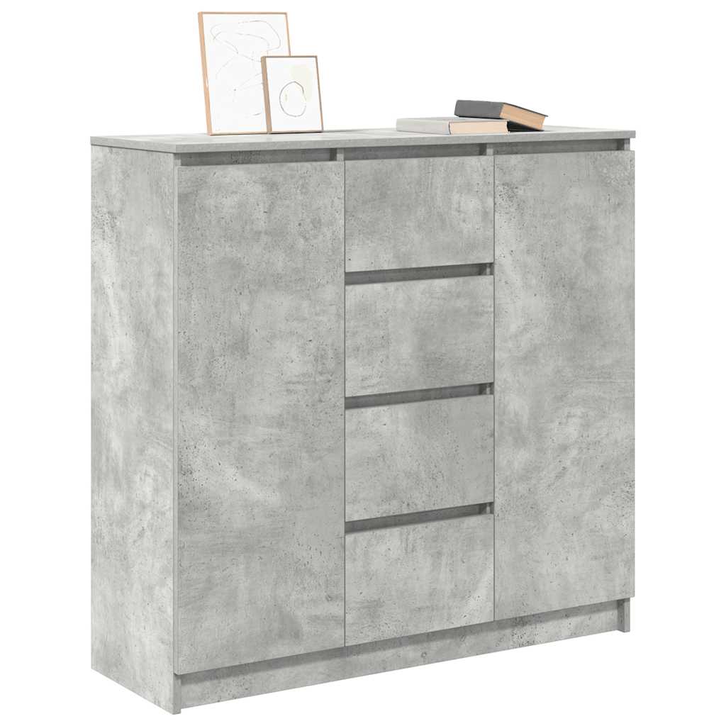 vidaXL Sideboard mit Schubladen Betongrau 100,5x35x98,5 cm