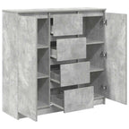 vidaXL Sideboard mit Schubladen Betongrau 100,5x35x98,5 cm