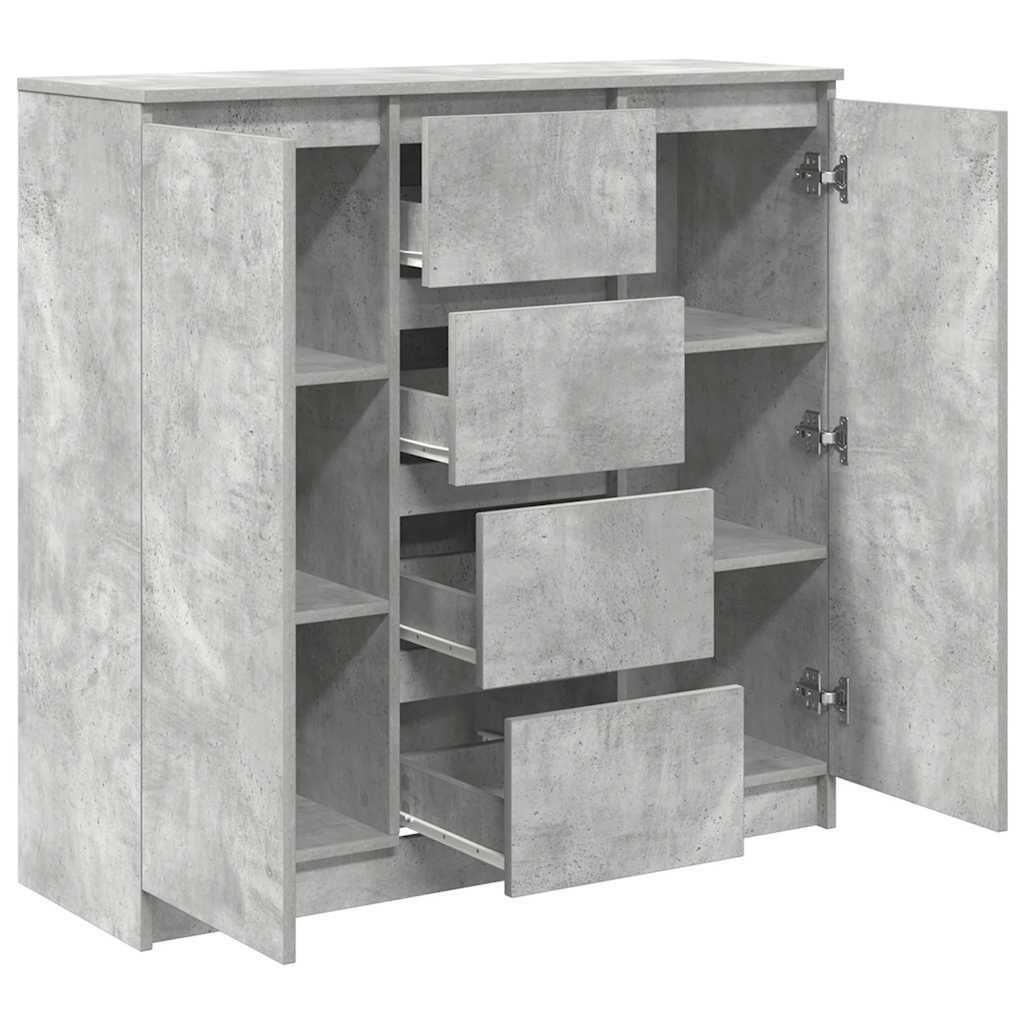 vidaXL Sideboard mit Schubladen Betongrau 100,5x35x98,5 cm
