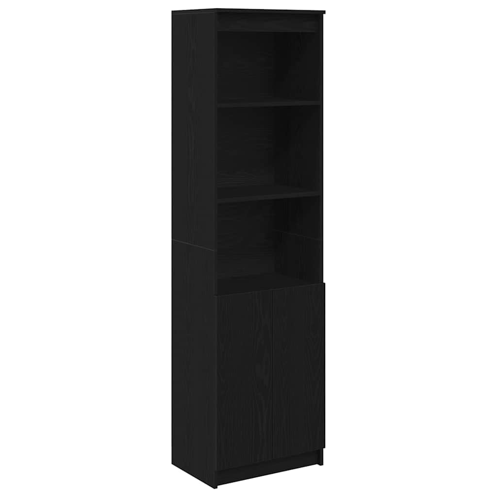 vidaXL Highboard Schwarz Eichen-Optik 50x35x180 cm Holzwerkstoff