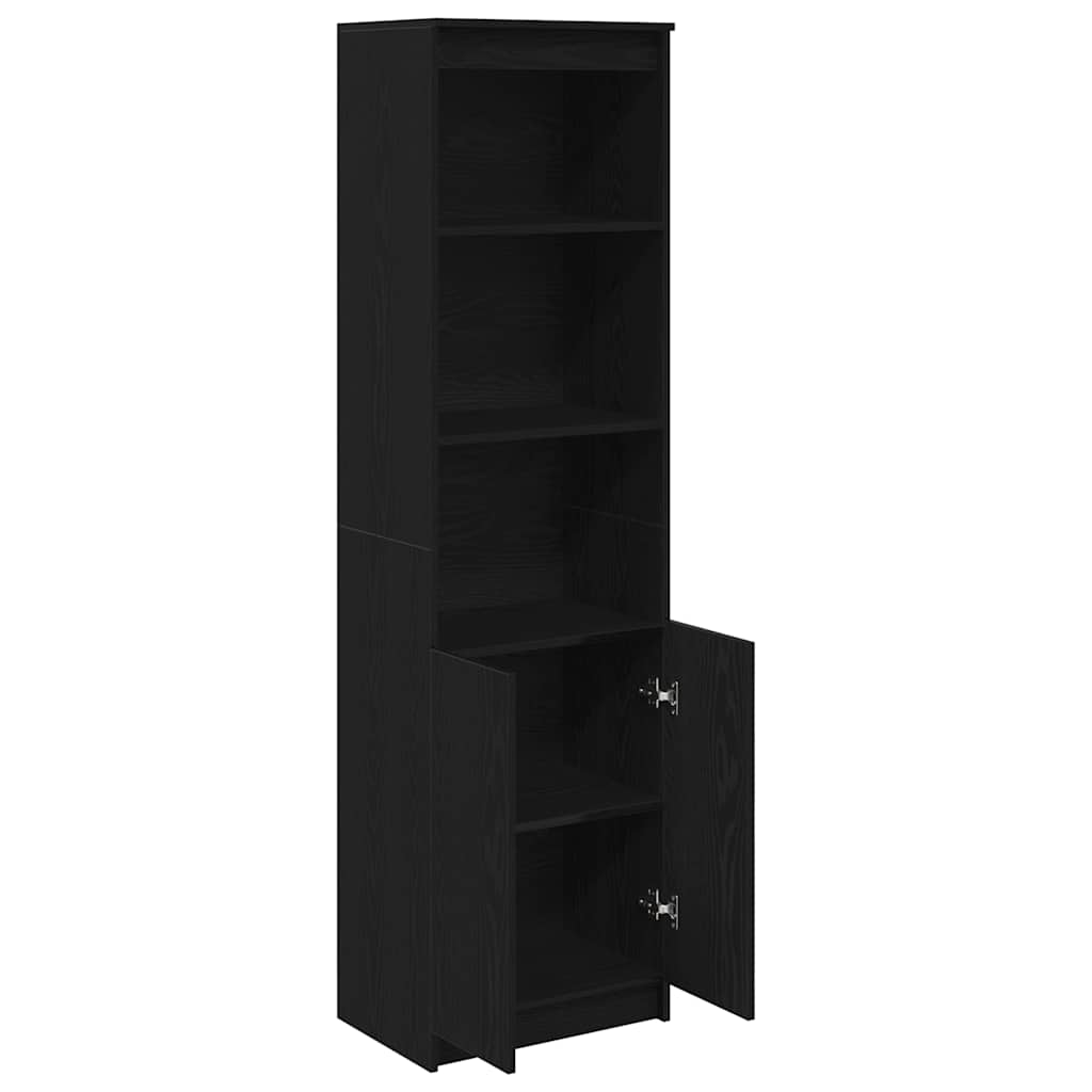 vidaXL Highboard Schwarz Eichen-Optik 50x35x180 cm Holzwerkstoff