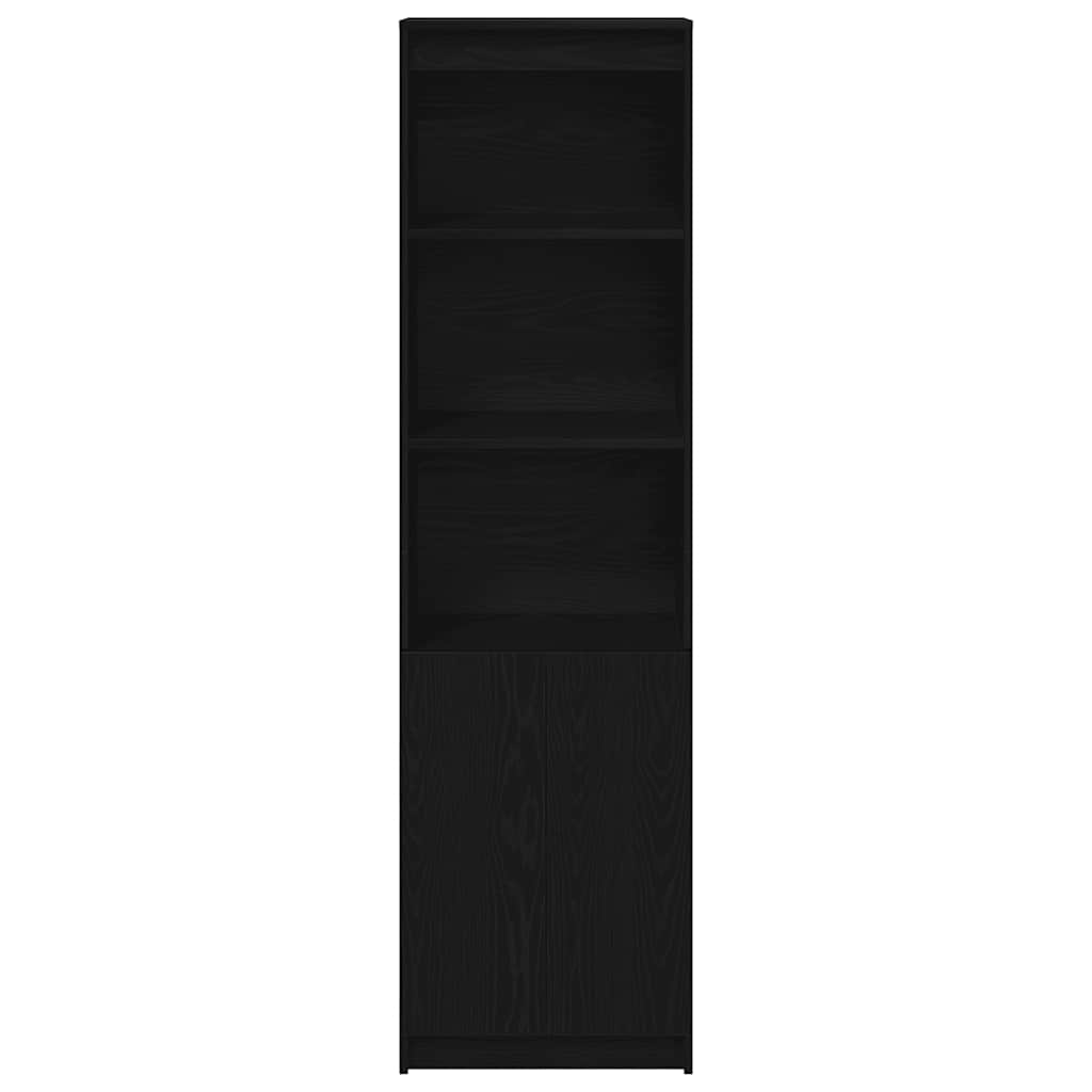 vidaXL Highboard Schwarz Eichen-Optik 50x35x180 cm Holzwerkstoff