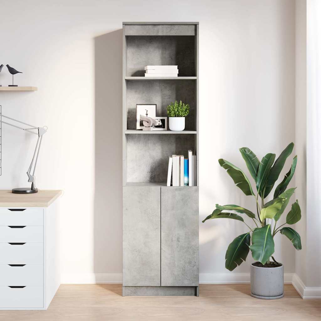 vidaXL Highboard Betongrau 50x35x180 cm Holzwerkstoff