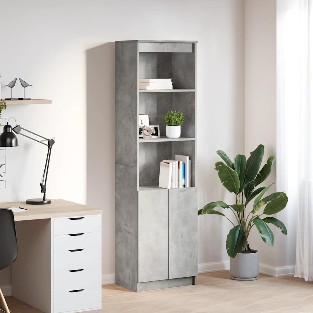 vidaXL Highboard Betongrau 50x35x180 cm Holzwerkstoff