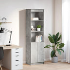 vidaXL Highboard Betongrau 50x35x180 cm Holzwerkstoff